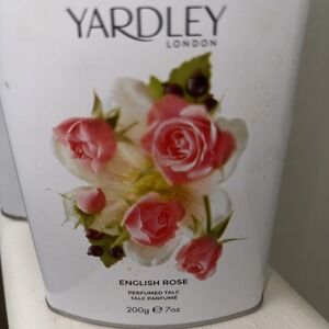 Yardley English Rose Perfumed Talc 7 oz set of 2 vintage old stock set of 2